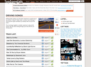 Top Song Lists Screenshot